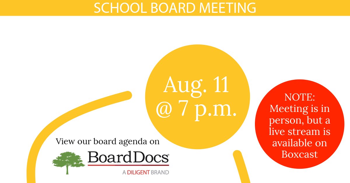 Riverview School District (@riverviewsd_) on Twitter photo The Riverview School Board will be holding a voting session on Monday, August 11, 2025 at 7 p.m. in the Tenth Street Auditorium.
BoardDocs: go.boarddocs.com/pa/rive/Board.…
Livestream on Boxcast: boxcast.tv/channel/ury8ot… The Riverview School Board will be holding a voting session on Monday, August 11, 2025 at 7 p.m. in the Tenth Street Auditorium.
BoardDocs: go.boarddocs.com/pa/rive/Board.…
Livestream on Boxcast: boxcast.tv/channel/ury8ot…
