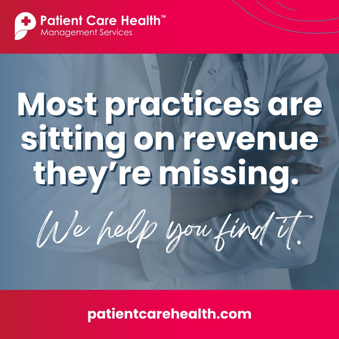 PatientCHealth's tweet photo. Looking for the revenue boost to hit that profit margin you need? There’s often more revenue in your practice than you realize. Patient Care Health uncovers it through better documentation and reliable, back-office support. Contact us at https://t.co/CVdqYV2xJM https://t.co/cEk4ZFvJbL