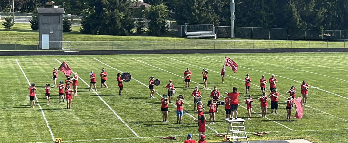 Fresh off an amazing band camp, the CHS Marching Band hit the field for their first halftime show of the season! 🎶🐾 #MarchingBand