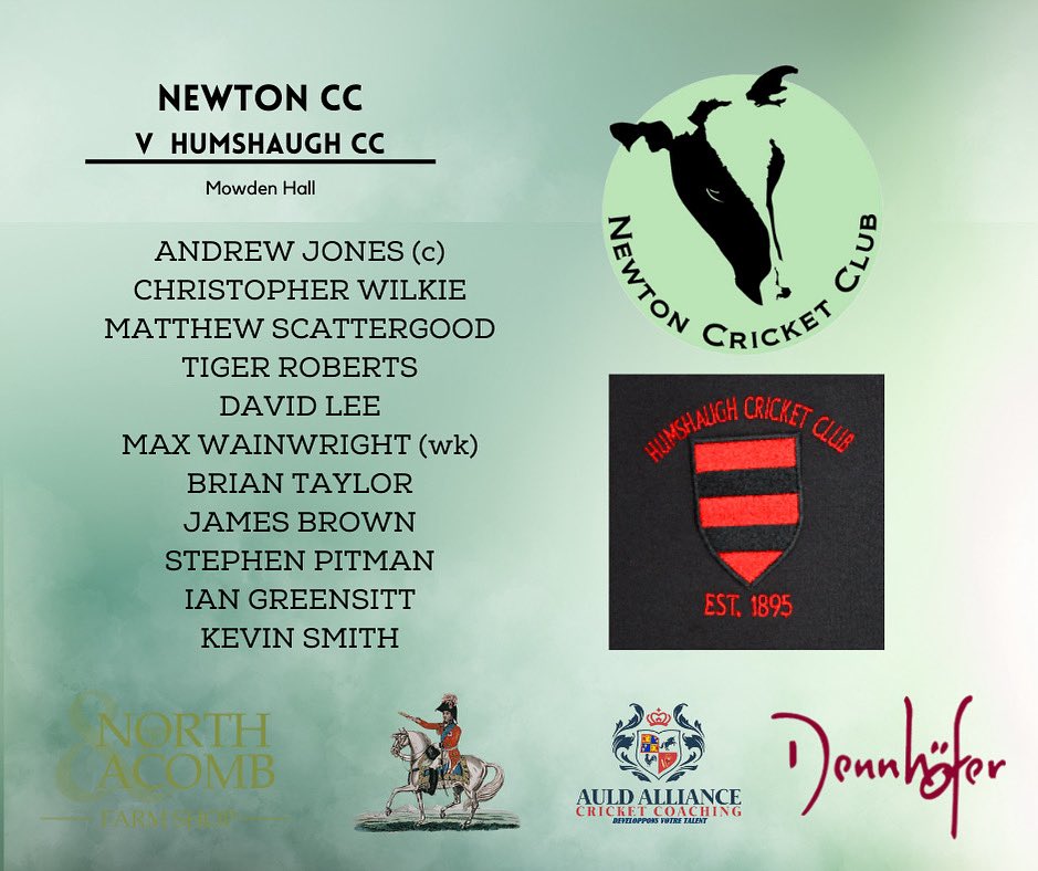 Tomorrow’s XI as we start a run of three games at Mowden. Go well, men! #UpTheCows 🐮🏏