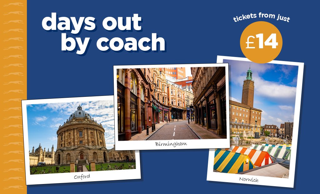 Enjoy a day out by coach - let us do the driving 👩‍✈️

🛍️ Bicester Village
💙 Oxford
👫 Birmingham
🛩️ IWM Duxford
☕️ Norwich
…and more being added!

Tickets from just £14 return. Book your adventure today 👨‍💻 whippetbus.co.uk/coach-hire/