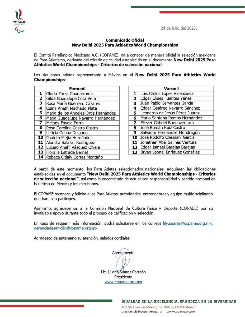Que un joven tan talentoso y disciplinado como Rodolfo Chessani esté rumbo a su cuarto Campeonato Mundial en New Delhi 2025, me llena de mucho orgullo.

Estoy seguro de que seguirás llevando el nombre de México y de Coatzacoalcos en alto. ¡Muchas felicidades y te deseo todo el