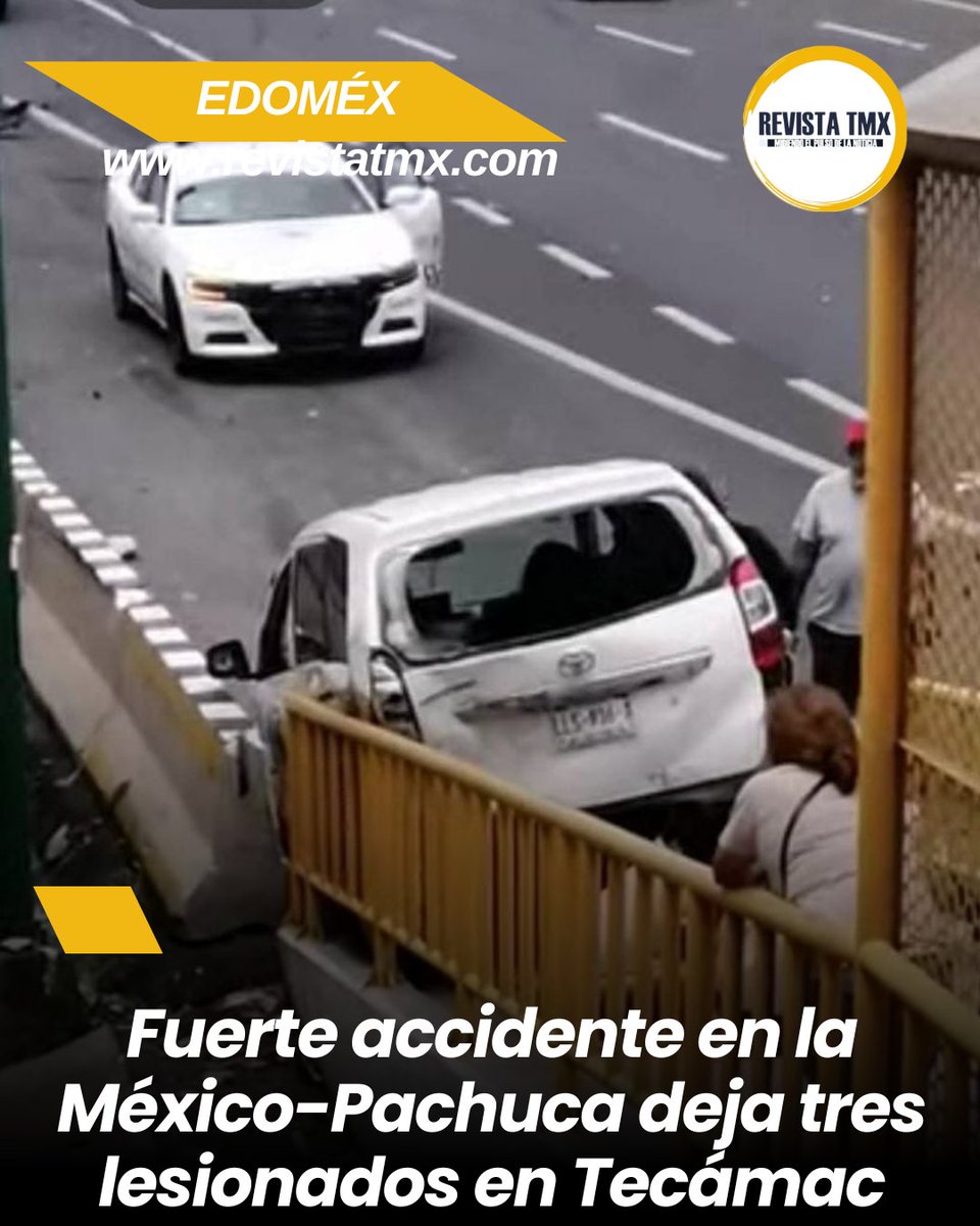🚨 Fuerte accidente en la México-Pachuca deja tres lesionados en Tecámac

💥 #EdoMéx.-  La tarde del #jueves se registró un choque en la autopista #México-#Pachuca, a la altura de la parada 5 de Mayo, en #Tecámac, con dirección a Hidalgo.

🚑 Ante estos hechos tres personas