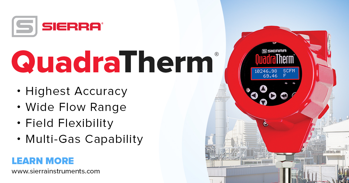 sierraflow's tweet image. Optimize your process, manage costs, and meet regulatory requirements with precision flow measurement from Sierra’s QuadraTherm. With accuracy as precise as ±0.5% of reading, it’s the world’s most accurate thermal mass flow meter. Learn more bit.ly/45rb4ga