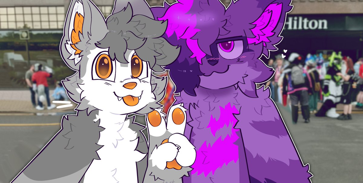 #cfz was pawsome!!! I got to meet my cutie patootie cat <a href="/Nova_SMM/">Nova 💜</a> for the first time🧡💜

thank you to <a href="/spookyfoxinc/">salem 🦴 🔜 SC</a> for making this amazing drawover for us :3