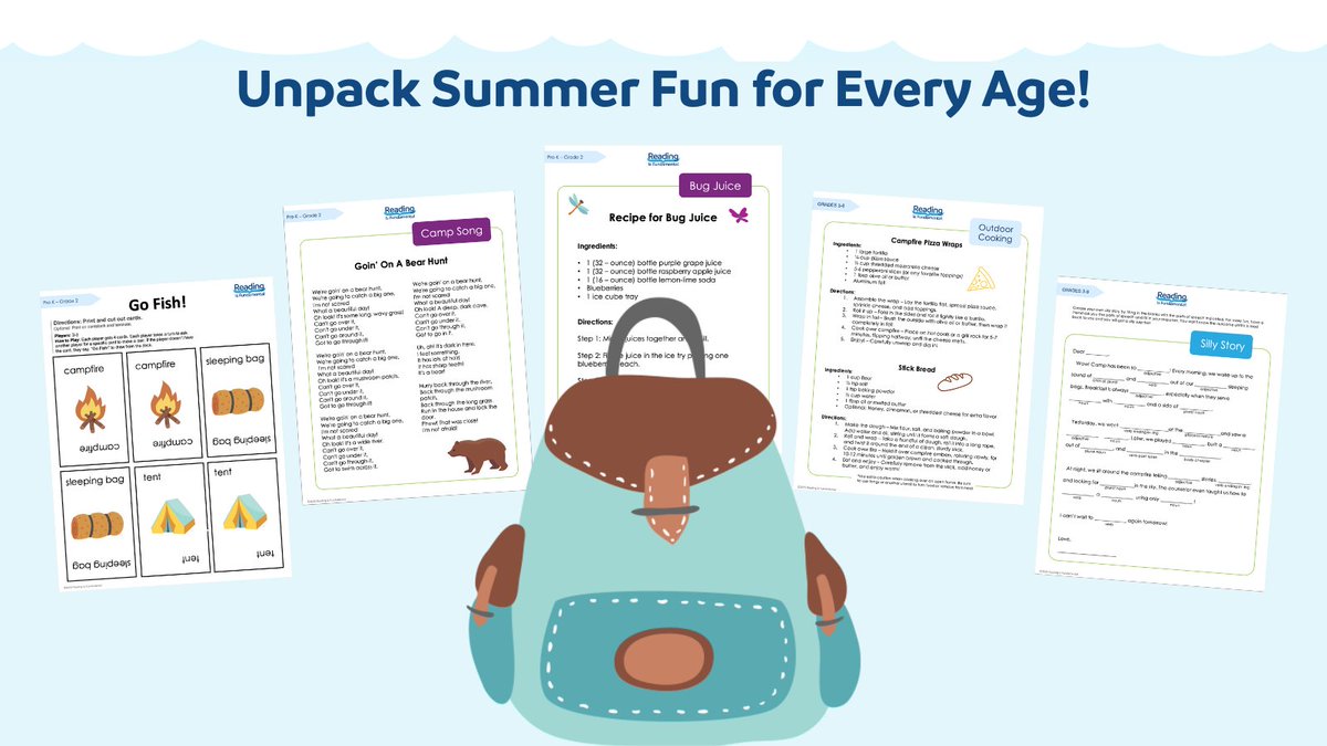 Reading Is Fundamental (@rifweb) on Twitter photo With 1 click, you can download a backpack full of summer fun! Visit Rif.org.summer, find your #CampRIF cabin, & access age-aligned activities including games, recipes,& more. Summer isn't over yet, so pack in the reading activities created by RIF's educators. With 1 click, you can download a backpack full of summer fun! Visit Rif.org.summer, find your #CampRIF cabin, & access age-aligned activities including games, recipes,& more. Summer isn't over yet, so pack in the reading activities created by RIF's educators.