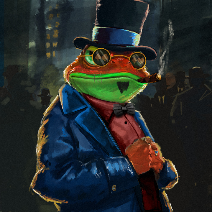 TRAIT REVEAL.
To show respects to the OG's we included an <a href="/Equalizer0x/">Equalizer 🌊</a>  trait in our collection, The Don subtly likes to flex his Equalizer jacket and cufflinks.
 With his matching blue ring and blue tophat . 
 These are all traits you could also mint in our collection.

Are you