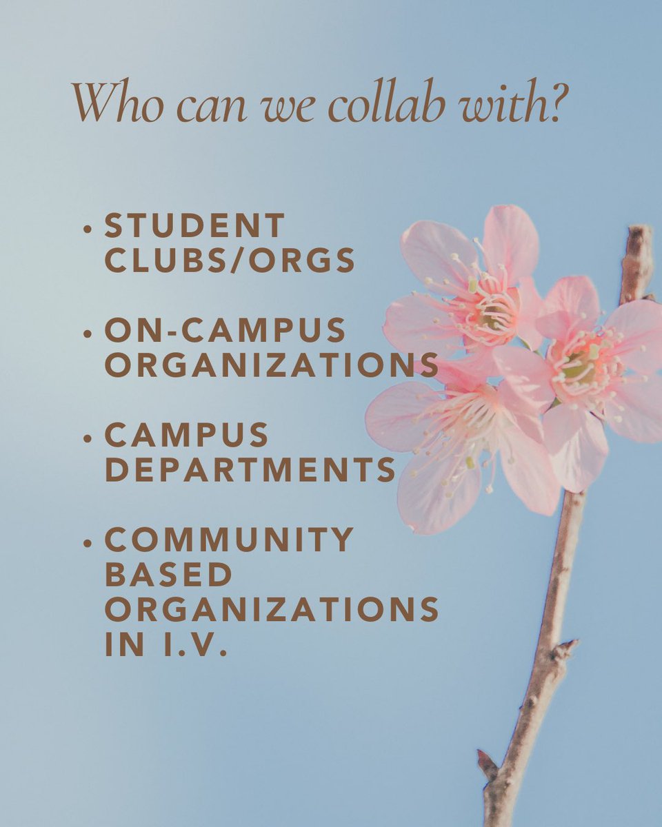 ucsbthrive's tweet photo. We want to open up the floor to anyone who wants to collaborate with us on various events! If interested please send a DM or email us. https://t.co/fqv4AqnTHk