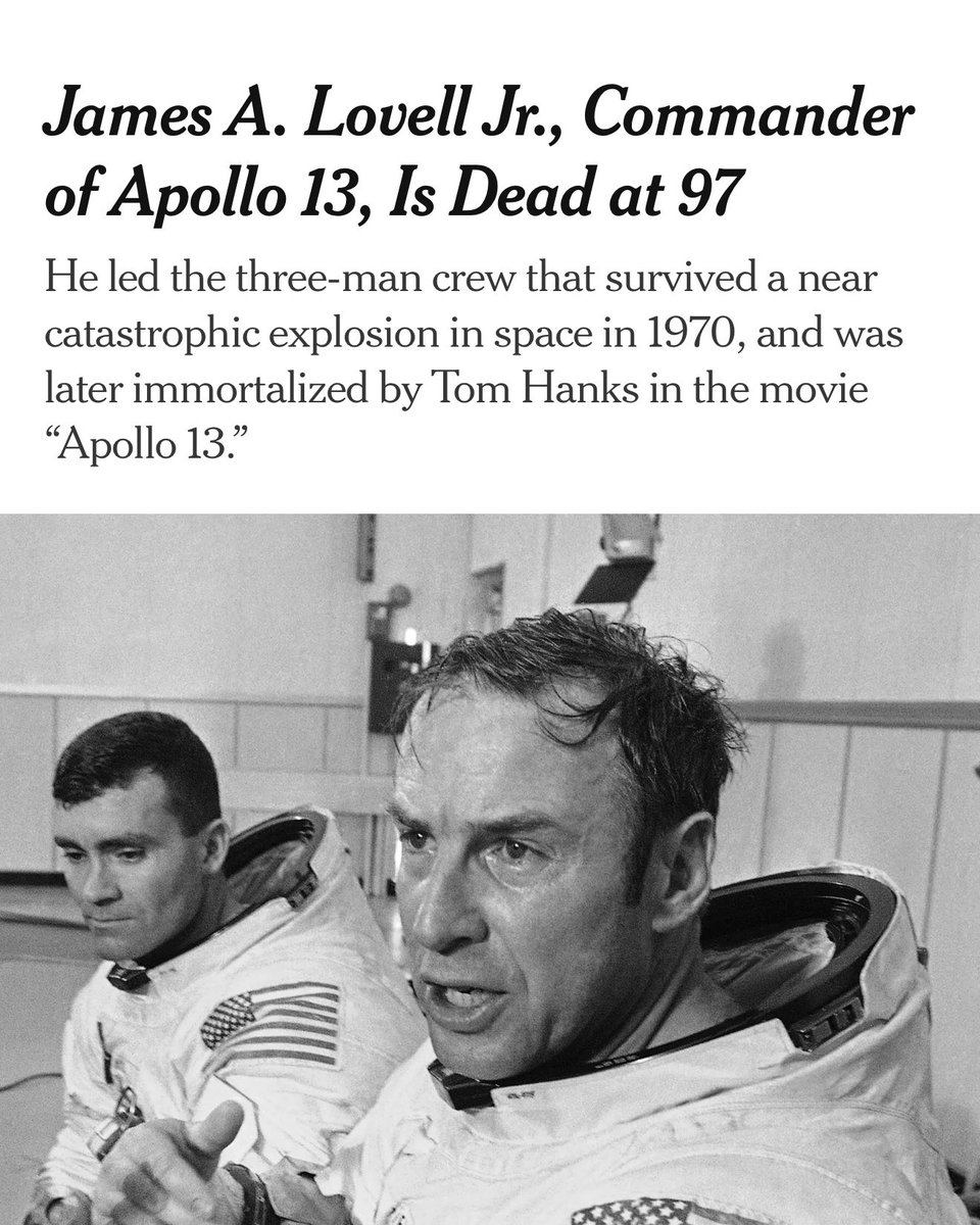 Rest in peace to Captain Jim Lovell, one of the finest Americans our nation has ever produced.

&gt; Naval Academy graduate and military test pilot

&gt; First person to fly into space four times

&gt; 14 days in orbit as part of Gemini 7

&gt; Captain of Gemini 12 (Buzz Aldrin served as