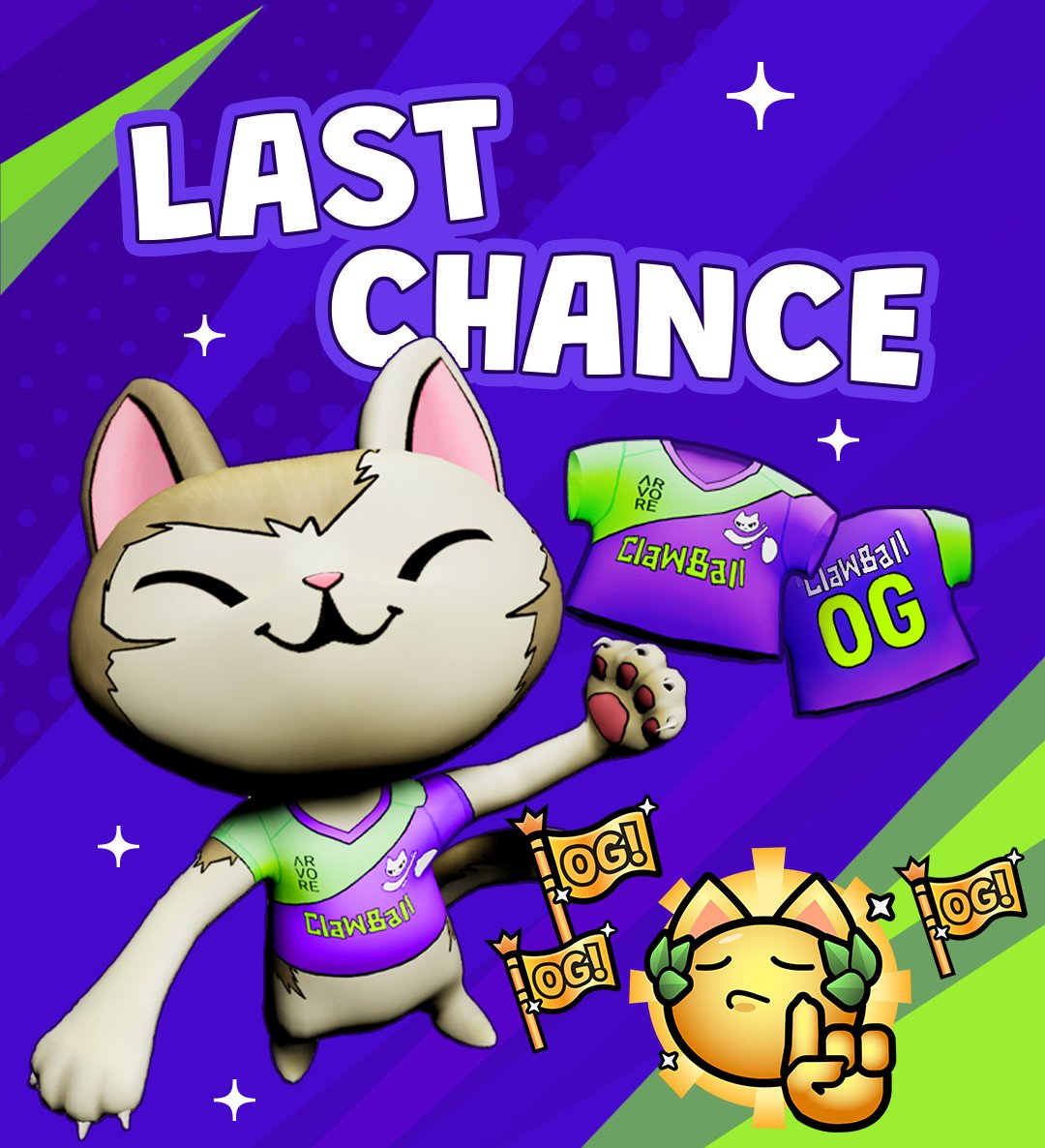 ⚠️Clawball officially launches next week!

Everyone who plays during Early Access can earn the exclusive OG Clawball jersey!
Just play 7 matches and claim the “sass emoji” at the Season Pass track.
The jersey will be granted after launch!

Don’t miss out! 🎽🐈