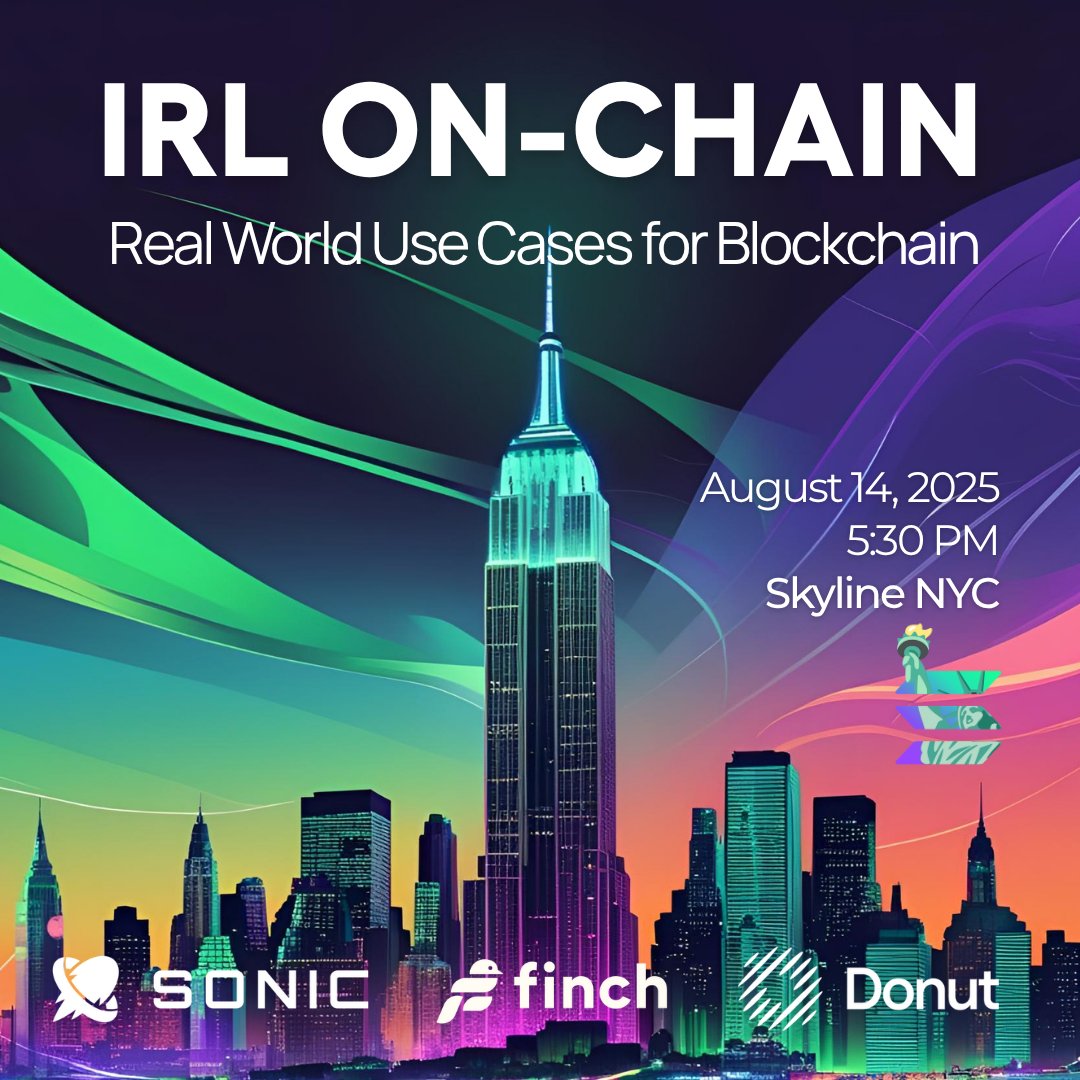 Join us at <a href="/SolanaSkyline/">Skyline 🇺🇸/acc</a> for IRL On-Chain — a meetup for people building products that bring crypto into everyday life.

What you'll find:
🎤 Real stories from founders, VCs &amp; thought leaders
🍻 Free drinks &amp; open networking
🤝 Co-hosted with @sonicsvm &amp; <a href="/DonutBrowser/">Donut ✈️ WebX Japan 2025</a>  
🗓️