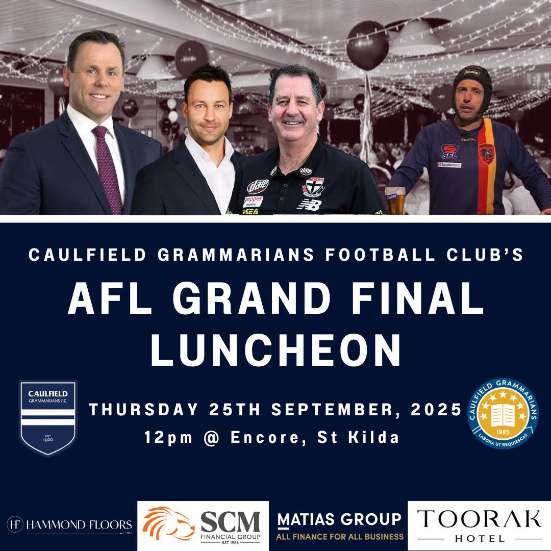 The entertainment is confirmed for the CGFC AFL Grand Final Lunch. Kingy is back to host the panel with Jimmy Bartel and Ross Lyon. The Suburban Footballer will join us also for some great laughs. Book your tickets now for the best arvo of the year.

cgfc.com.au/shop/shop-even…