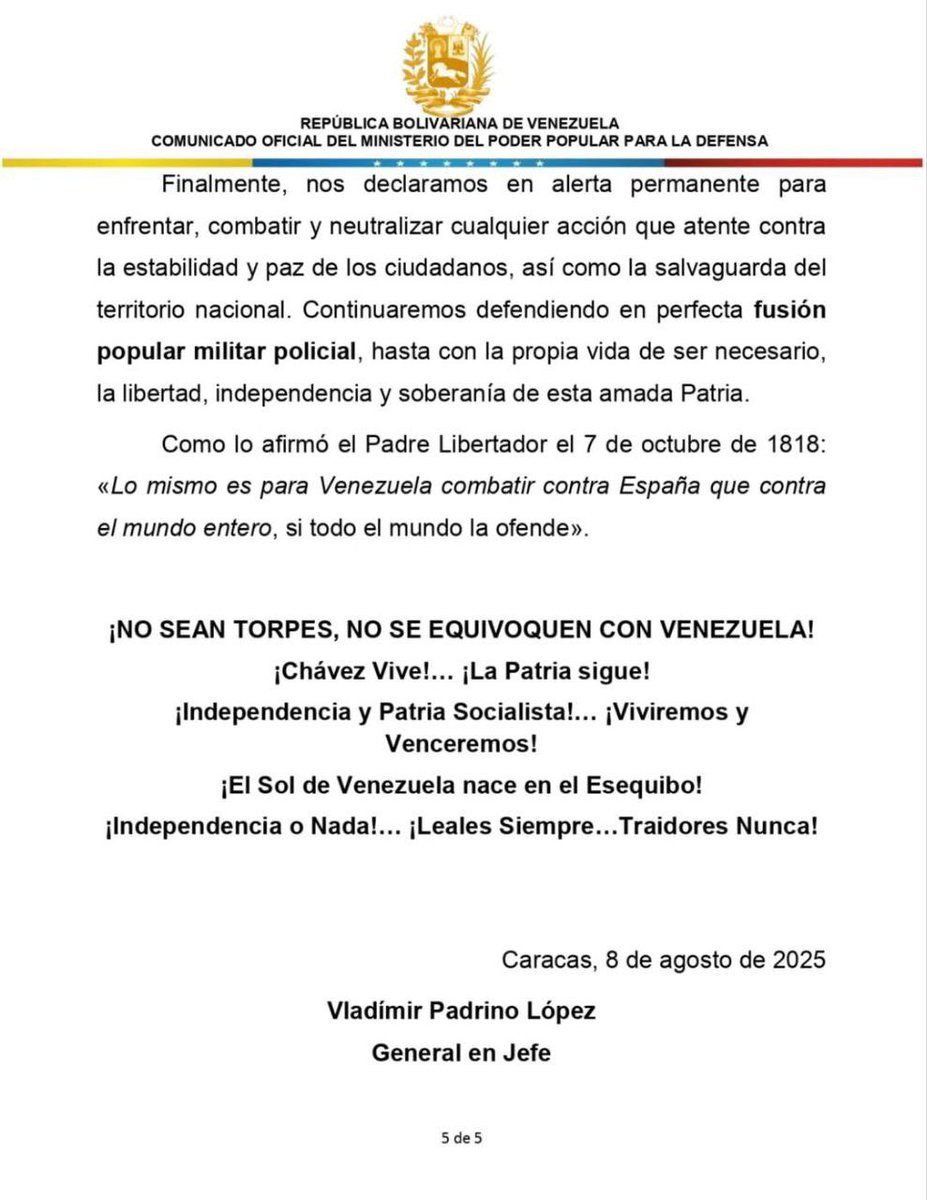 Comunicado de la FANB
2