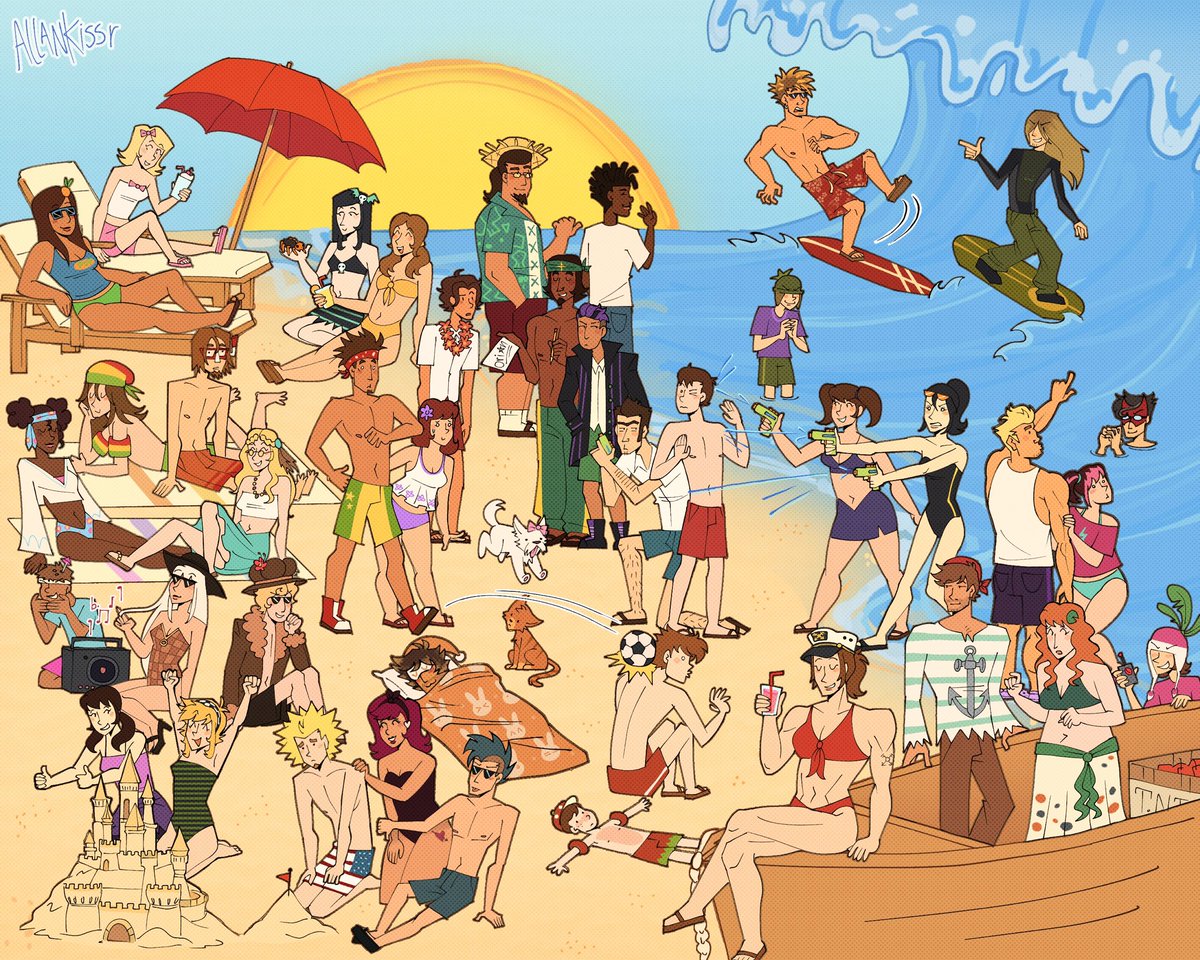 Papa Louie beach day! Try to spot ur favs🤑