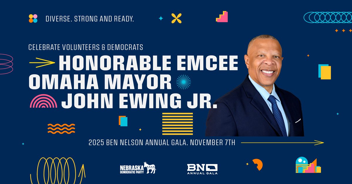 Nebraska Democratic Party (@nebraskadems) on Twitter photo Many of you know that we will welcome KY <a href="/GovAndyBeshear/">Governor Andy Beshear</a> to our 2025 Ben Nelson Gala on November 7th.
Did you know that our emcee for the evening will be none other than Mayor John Ewing? We are so excited! #NebDems
More updates to come! Get your tixs: secure.actblue.com/donate/nelsong… Many of you know that we will welcome KY <a href="/GovAndyBeshear/">Governor Andy Beshear</a> to our 2025 Ben Nelson Gala on November 7th.
Did you know that our emcee for the evening will be none other than Mayor John Ewing? We are so excited! #NebDems
More updates to come! Get your tixs: secure.actblue.com/donate/nelsong…