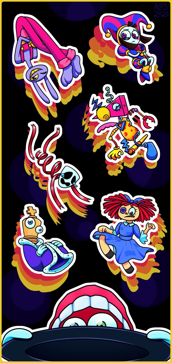 AROSUsama's tweet photo. I was supposed to go to @uniconlv  but my artist alley application got declined for some reason?? When they never do???

Well no matter what's happening there, I am still very proud of this sticker set I made. @glitch_prod do you like it? https://t.co/PY6fO07AGT