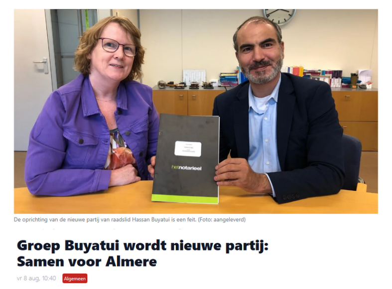Trots op Almere. Trots op Groep Buyatui; trots op de nieuwe, lokale partij: Samen voor Almere. #Almere #Samen #samenvooralmere #destemvanalmere #AlmereVooruit #Samen_voor_Almere.  

Via Almere DEZE WEEK: almeredezeweek.nl/nieuws/algemee…