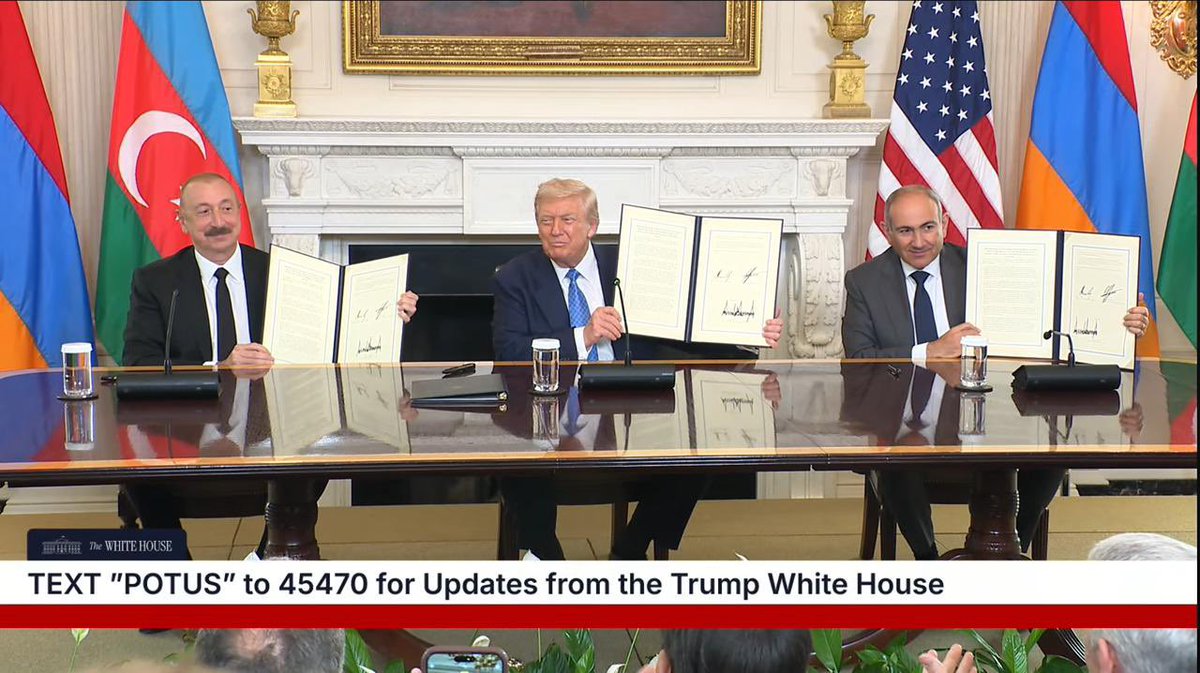 Historic #Azerbaijan–#Armenia summit at the <a href="/WhiteHouse/">The White House</a>. 

Principled diplomacy led by President Ilham Aliyev <a href="/presidentaz/">Ilham Aliyev</a> brings stability, security, and prosperity to our region. 

8 August 2025 🇦🇿🇦🇿🇦🇿