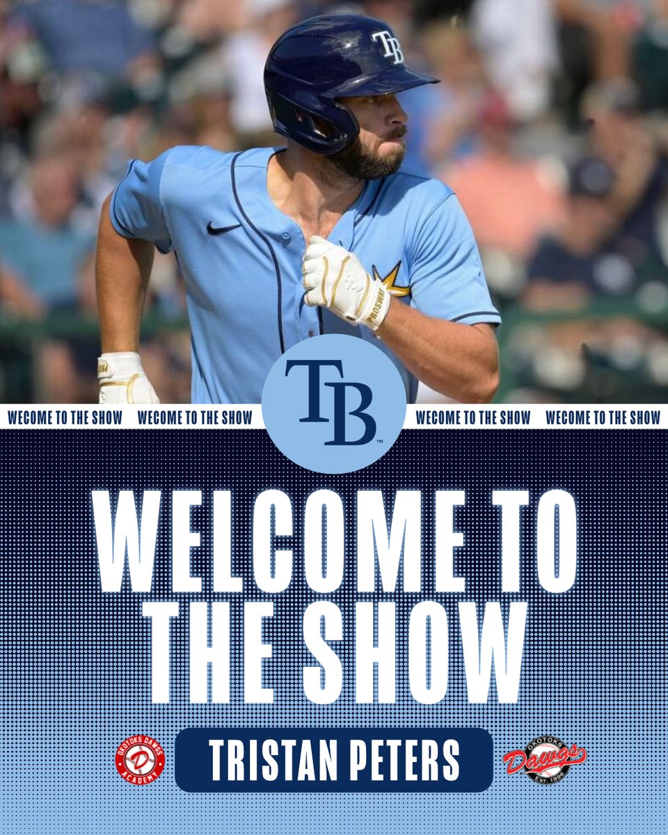 Congratulations to Tristan Peters for getting called up to the Tampa Bay Rays.

Welcome to the show!

#dawgs #MLB #rays #calledup