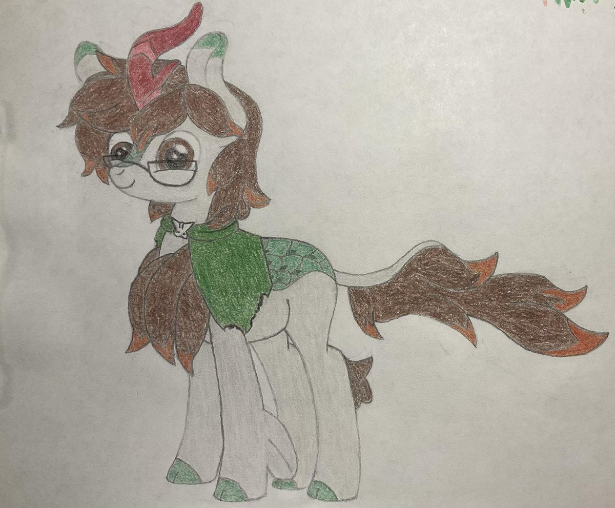 Attempt one at drawing up a Kirin-ified Light. 
Kirin names generally seem to reference fire or light in some way. So unless I manage to come up with something better, I am calling this fellow Tender Flame.