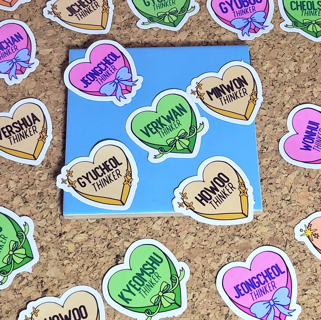 thinker stickers... ⋆ ₊ ﾟ ☽ * ₊ ⋆

Available today @ #808FMLoveRadio at AMMB! 

Just look for our sticker wall and you can find these stickers ( っ꒪⌓꒪)っ—̳͟͞͞♡