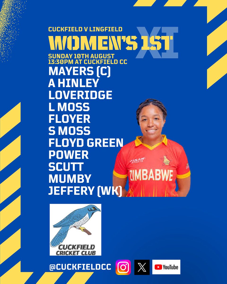 Here is the women’s 1st XI for Sunday 🏏