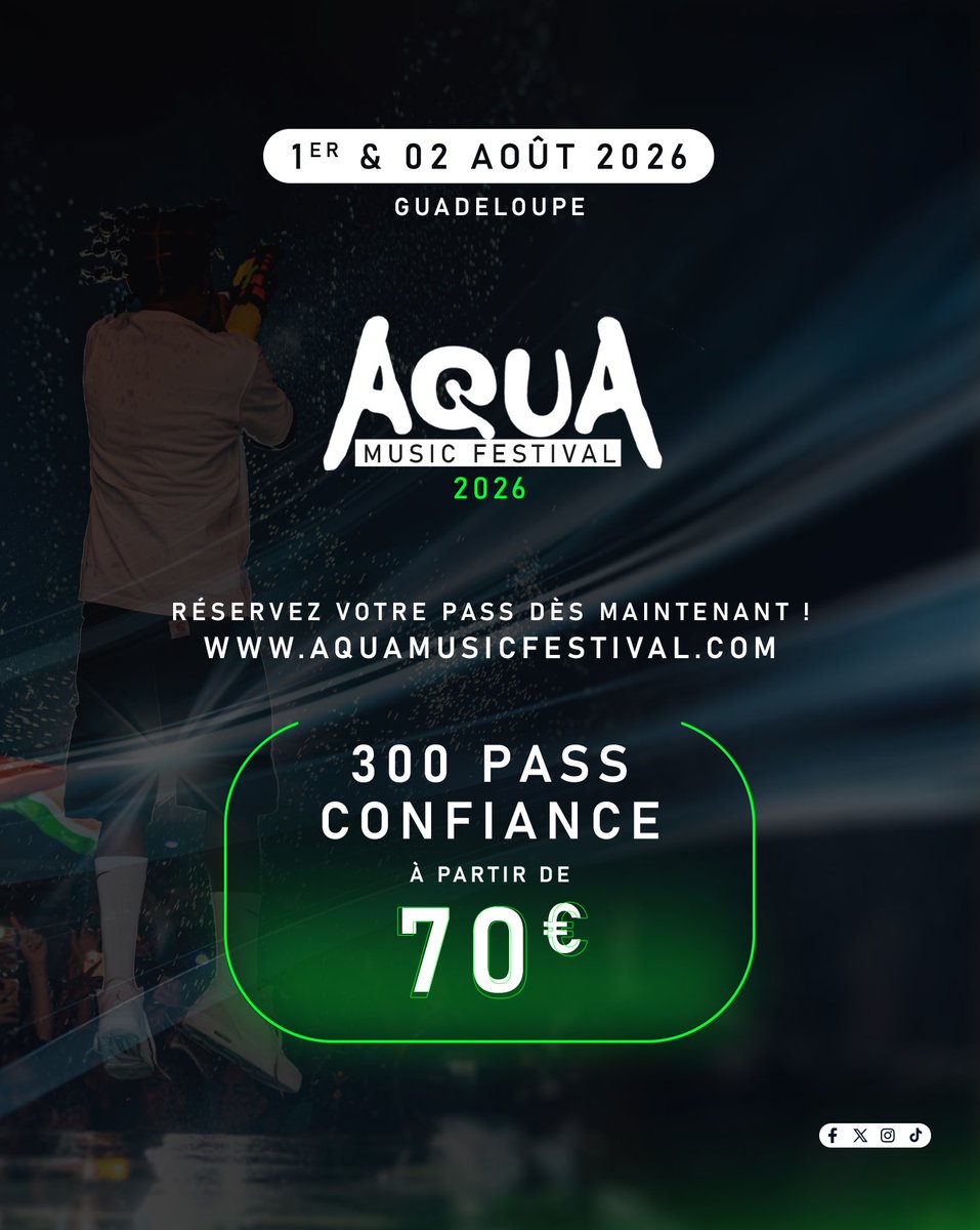 💧 Réservez sans plus tarder votre pass pour la 3ème édition de l’Aqua Music Festival.

⚠️ Attention, les « pass confiance » sont en quantité limitée ! 

🔗 bizouk.com/events/details…