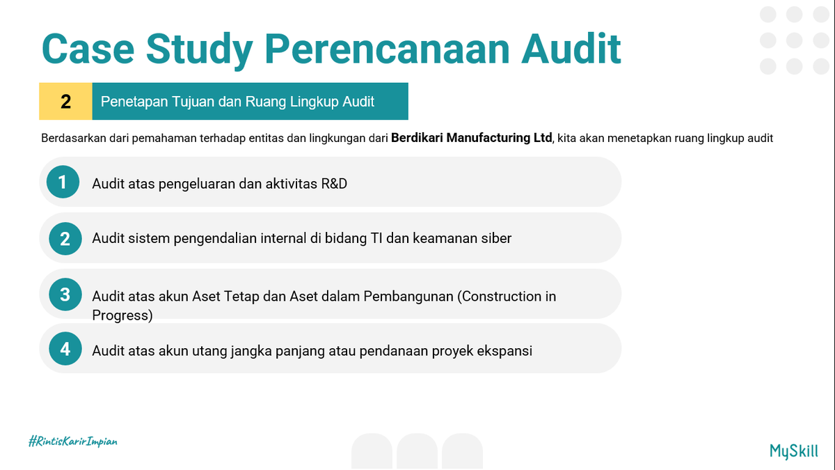 Irfn_14's tweet photo. Ikut short class Financial Audit Fundamental di #LearnatMySkill @myskill_id jadi pengalaman yang sangat bermanfaat buat aku https://t.co/xC3exN1bPP