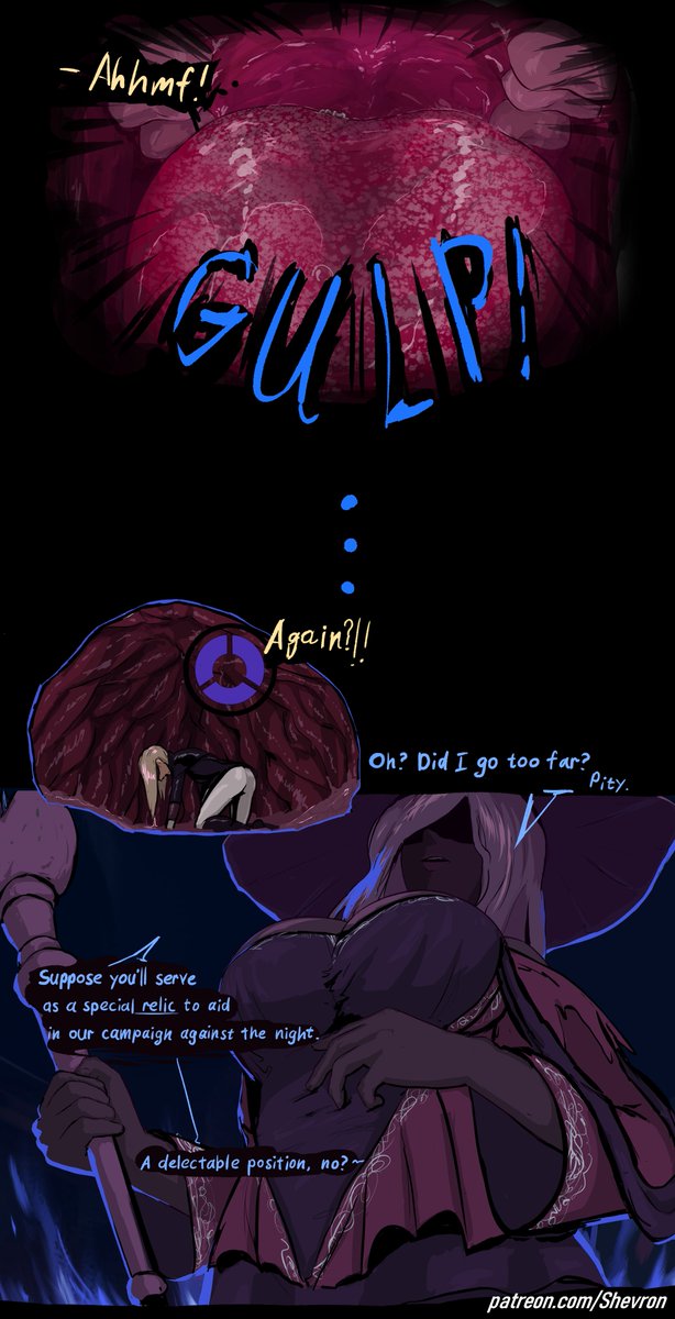 Happy Vore Day! 
This comic was made in collaboration with <a href="/ParaMouthPics/">Paramouth Pictures</a>  and  <a href="/Julia_is_cute/">Julia's Shadow</a> for the video reposted below!

#Vore #Size_Twitter #Giantess #EldenRingNightreign