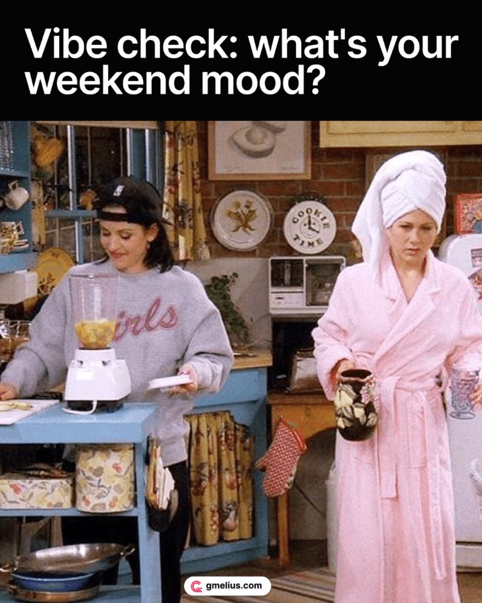 There are two kinds of weekend people 🏃‍♀️‍➡️ 🧖‍♀️
Which one are you?

Gmelius looks after your inbox management so you don't have to 🦦

#Gmelius #LessEmailMoreLife #EmailManagament #AIAssistants #FridayMeme #FriendsMeme