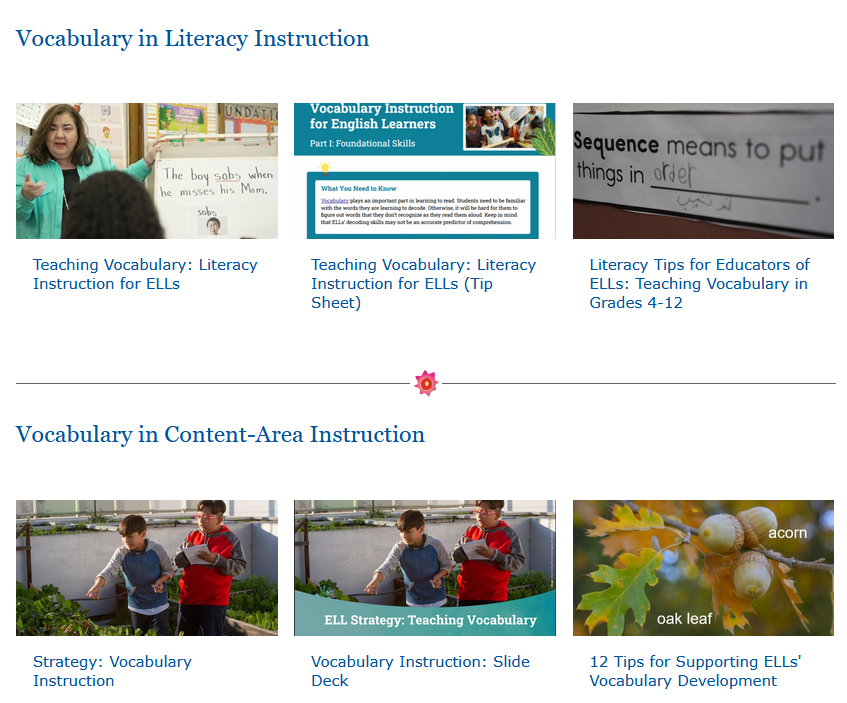 New! Vocabulary Instruction for ELLs: Resource Gallery

See several of our <a href="/ColorinColorado/">Colorín Colorado</a> articles, strategies, and videos on vocabulary all in one place!

colorincolorado.org/vocabulary-ins…