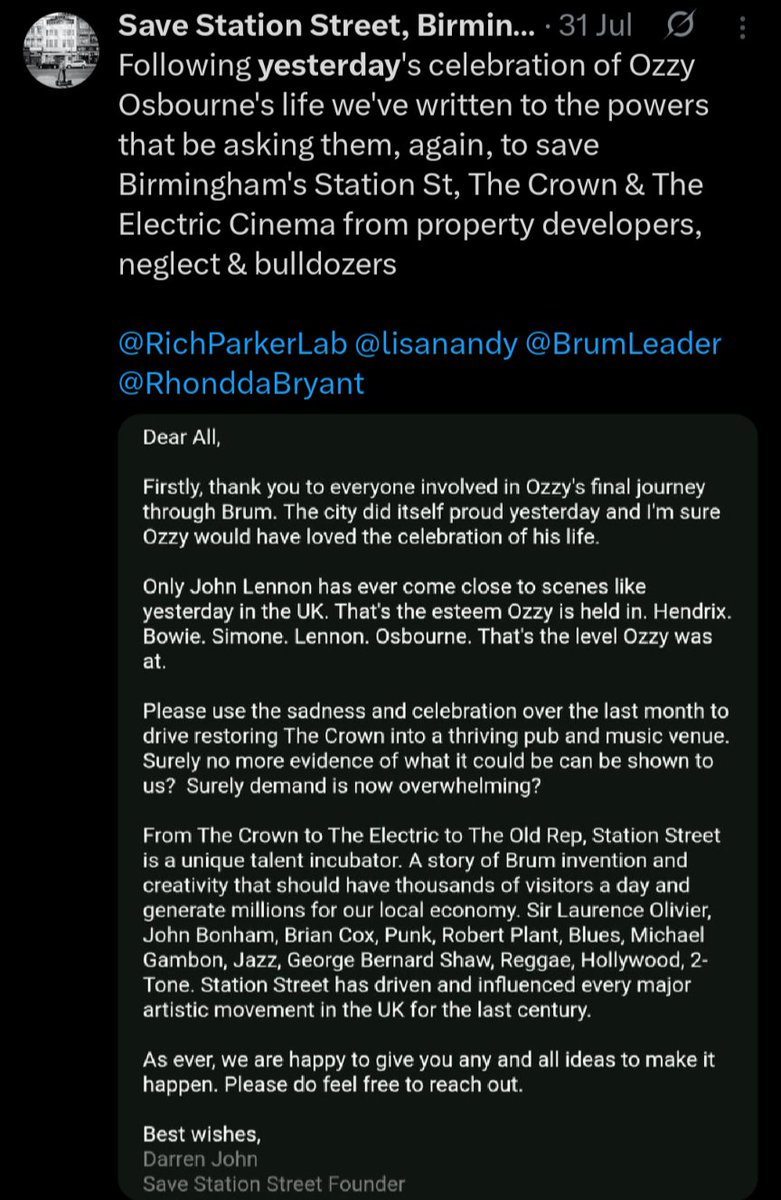 Over a week and not had a single response to this email from anyone in a position of authority either at Birmingham Council or WMCA. I guess we'll just keep shouting until someone, somewhere takes responsibility &amp; acts or the historic buildings on Station Street are bulldozed 🤷🏼‍♂️