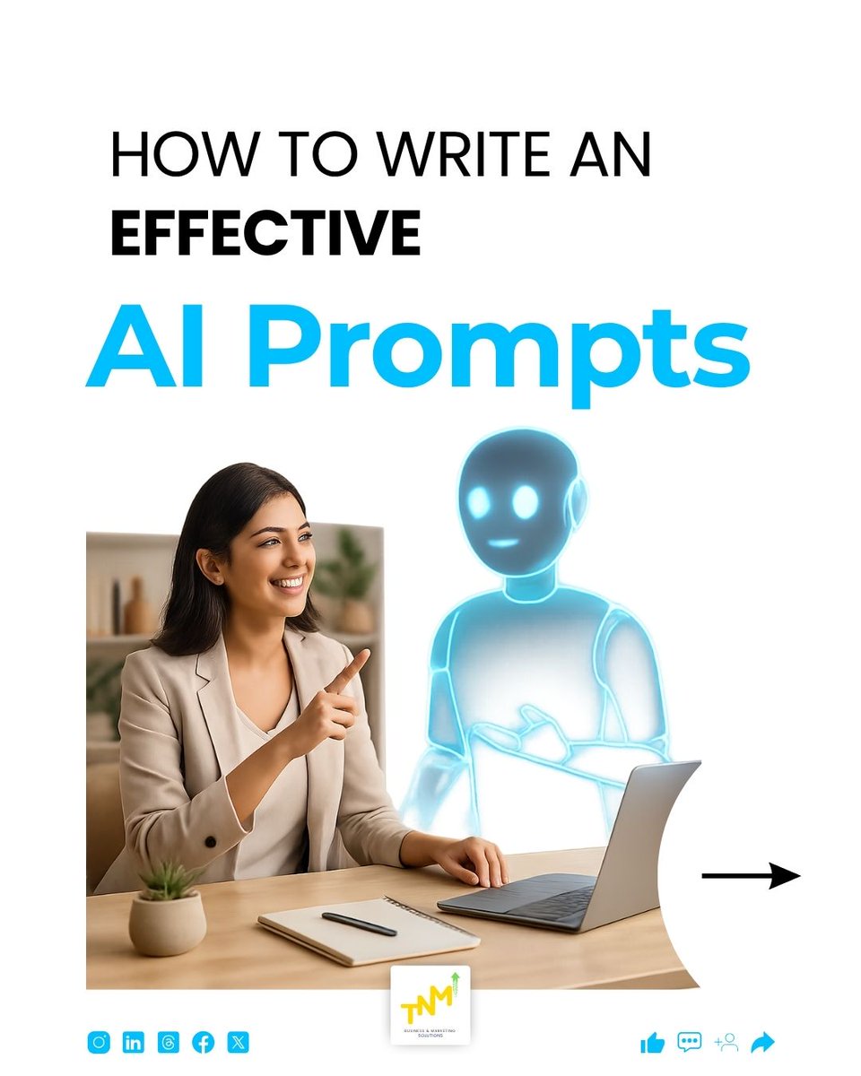thinknextmove10's tweet image. 🧠 Writing the right AI prompt is like giving crystal-clear instructions to a super-smart assistant — the better your prompt, the smarter the output!

✨ Learn the secrets of crafting prompts that actually work.

@thinknextmove10 

#AI #PromptEngineering #ThinkNextMove