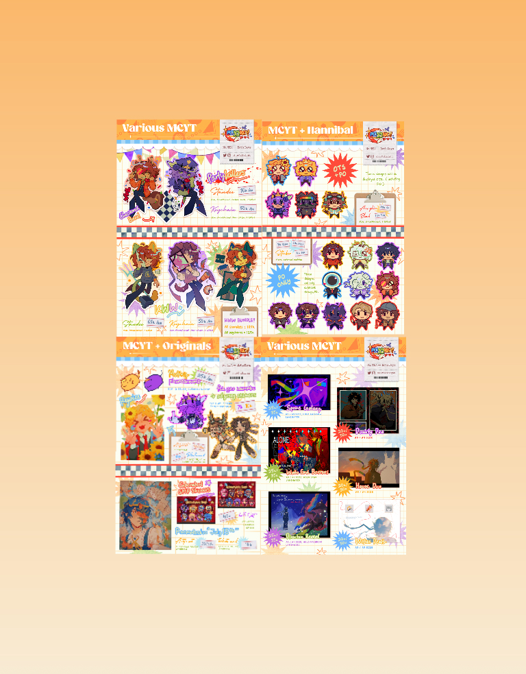 Hii please reply if you want to get tagged when my CF21 pre order opens!!!

fandoms: various MCYT (unstable universe, lifesteal, kww lore), hannibal, originals