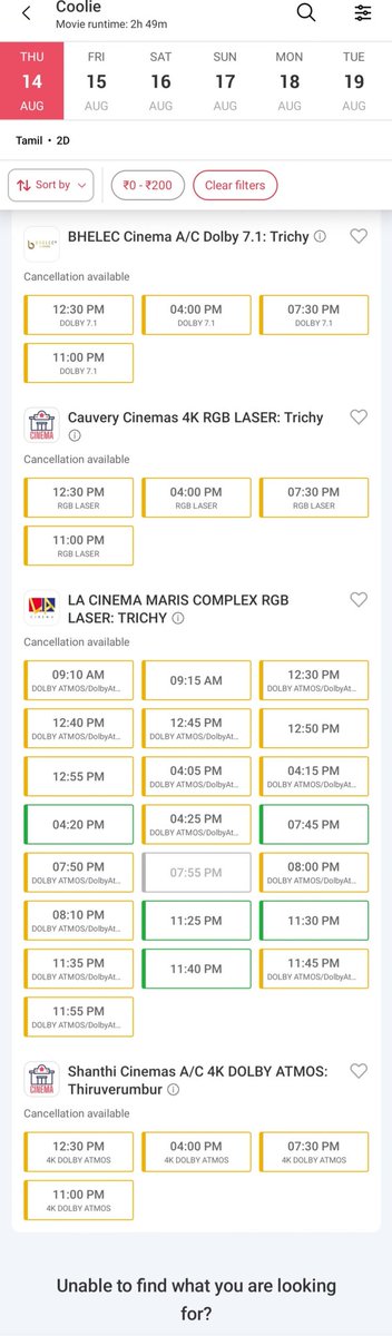 #Coolie In Trichy city 💥💥 Within few minutes💥

Sona, Mega star &amp; Ramba theatre bookings🔜
