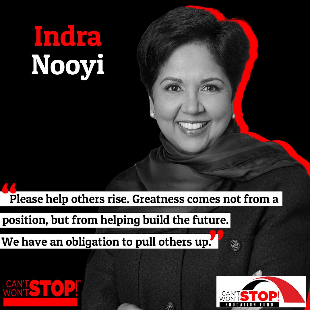 Today we celebrate Indra Nooyi — trailblazer, former CEO &amp; Chair of PepsiCo, and one of the world’s most powerful women. 💼💪 

Her wisdom about lifting others as you rise is a lesson for us all. 🌍✨