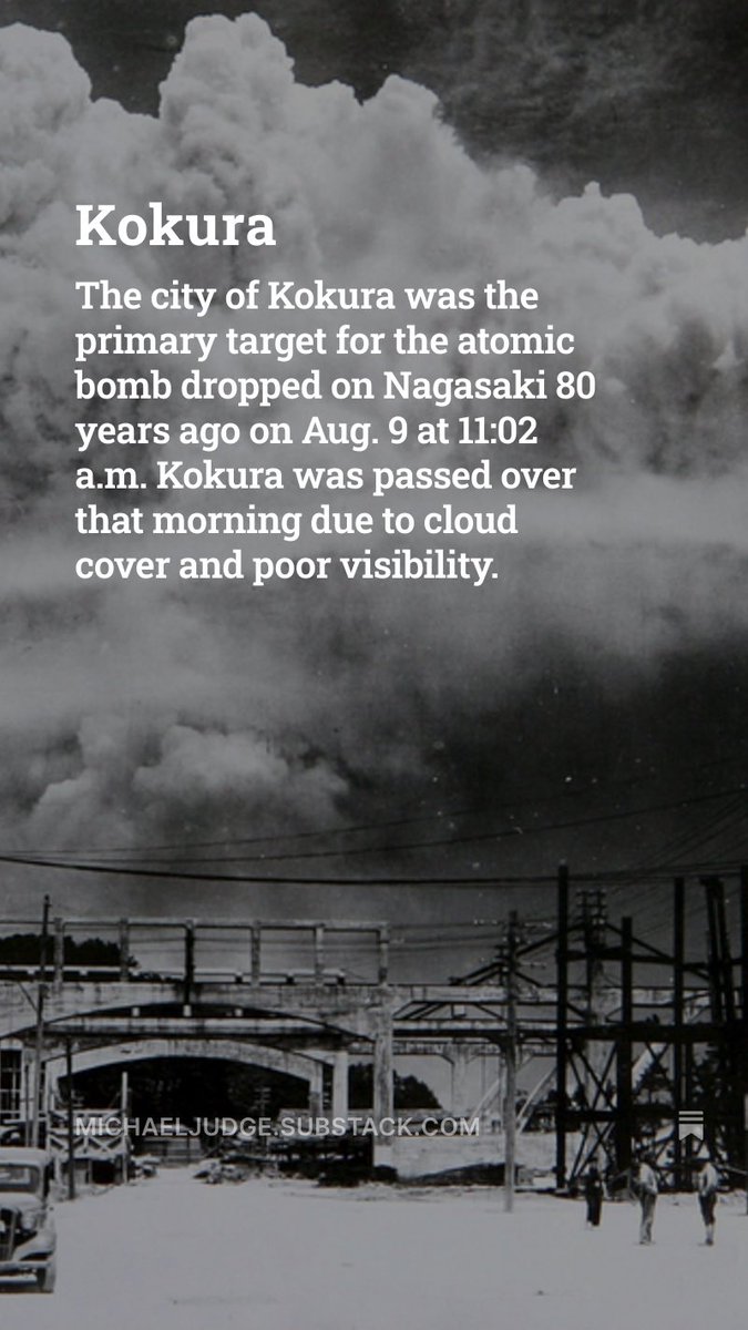 A poem commemorating the Aug. 9, 1945, atomic bombing of Nagasaki. michaeljudge.substack.com/p/kokura
#Nagasaki1945 #nagasaki80 #nagasaki80 #Nagasaki