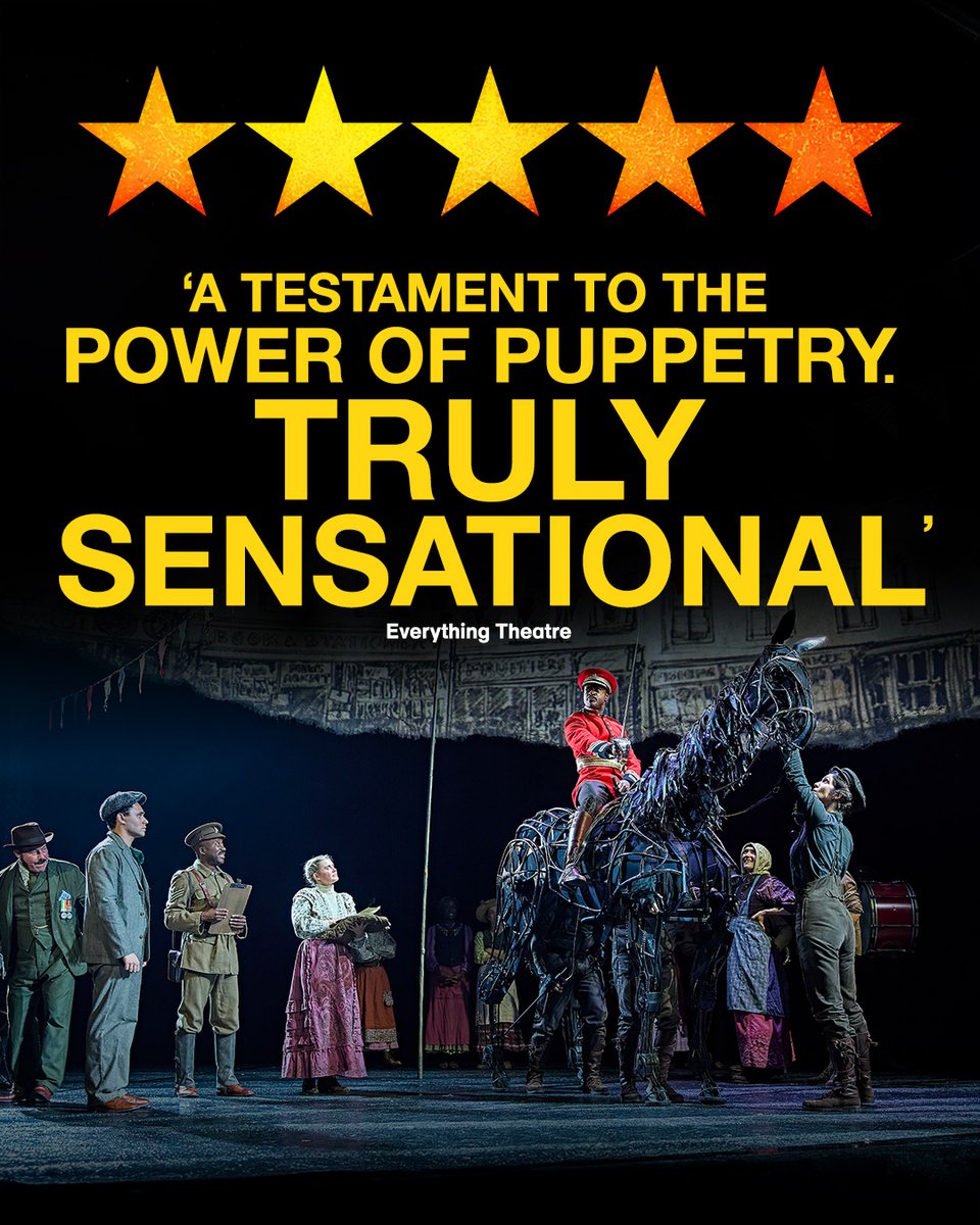 It's ⭐️⭐️⭐️⭐️⭐️ for #WarHorseOnStage.