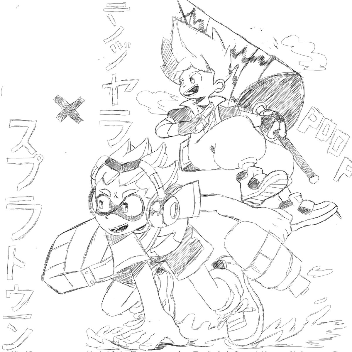 AsareKrist56473's tweet photo. My sketch of  splatoon x ninjala  i love these games. https://t.co/dTodrtBNFx