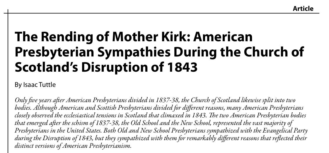 isaac_tuttle's tweet photo. Check out my latest at the Journal of Presbyterian History! PM me if you want a copy. https://t.co/qke5Jzqpy7