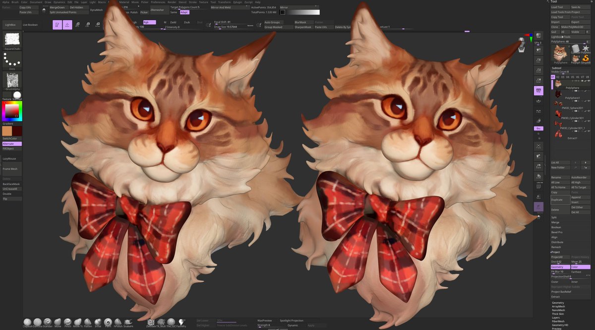 HelenStiflerGG's tweet photo. Happy Cat day everyone! 🐈‍⬛🐈 No words can describe how much I love these fluffy bastards.  
sketch inspired by amazing giulialibard on Instagram
#zbrush https://t.co/OMTxzx926V