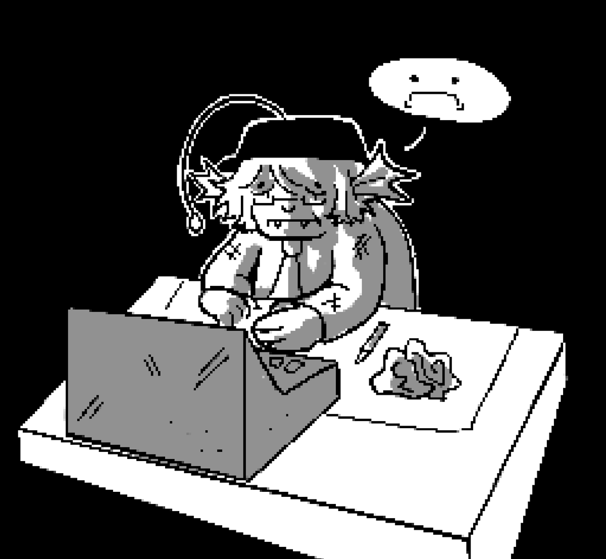 Hello everyone I drew myself as an overworked fish