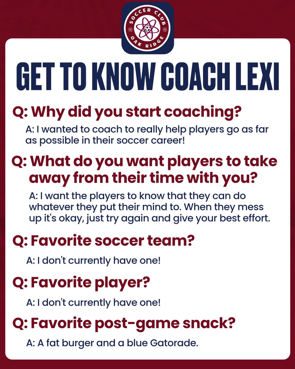 Meet The Coach!
Today is the 2009 Boys Assitant Coach.
Coach Lexi is new to the club, but definitely not new to soccer! She has years of experience as a player at many levels, and is also Roane State Lady Raiders Soccer team newest Assistant Coach! We are so happy to have her!