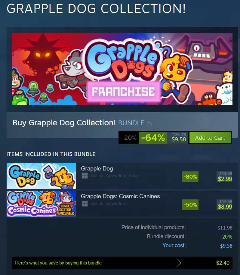 (PCDD) Grapple Dog Collection! $9.58 via Steam. ow.ly/nwFr50WCba3