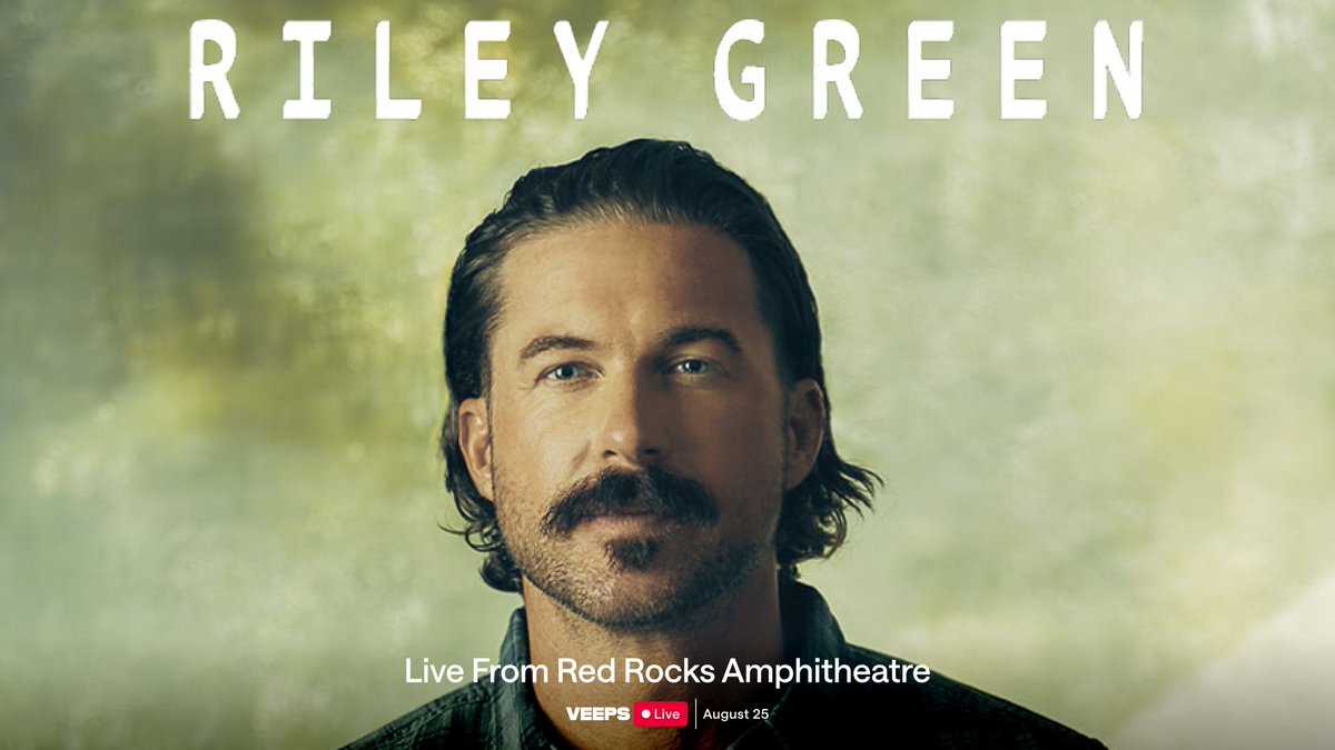 Veeps's tweet image. Riley Green LIVE at Red Rocks! 

Get ready for a night of classic country and modern grit as @RileyGreenMusic hits the legendary Red Rocks stage for a one-of-a-kind performance — streaming live only on @veeps, August 25 at 9PM ET / 6PM PT.

Get Tickets: veeps.events/40Xi17y