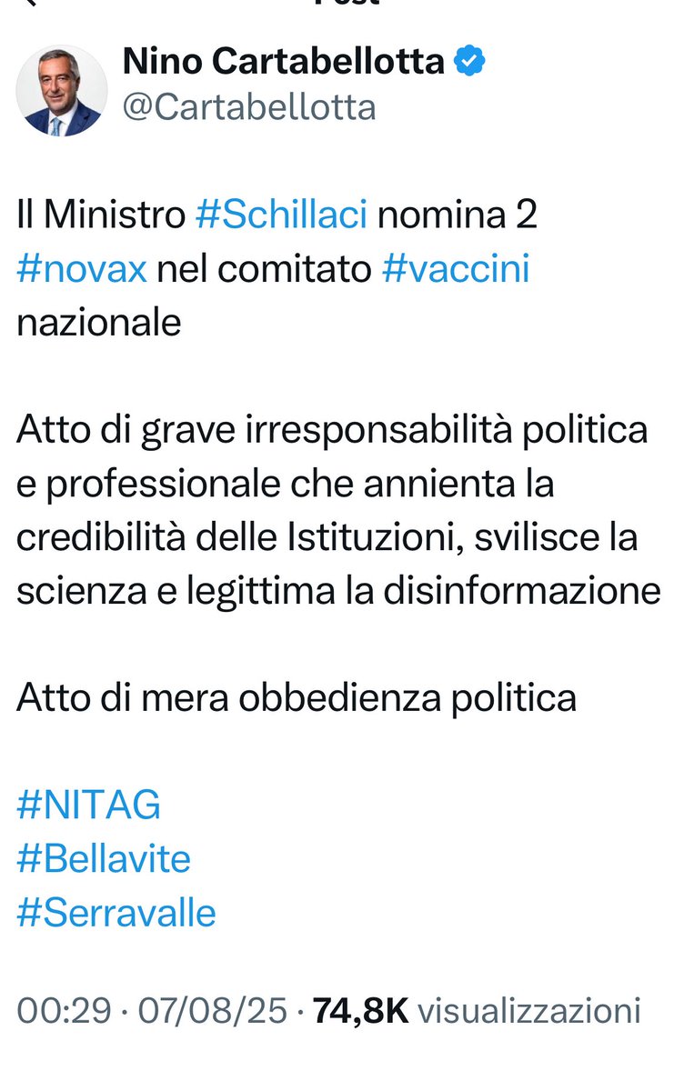 Se cerchi l'H-index di Cartabellotta, Google ti risponde "ritenta, sarai più fortunato". Invece se cerchi quello del "no-vax" <a href="/PaoloBellavite/">PaoloB</a> dice che ha 55 di H-index, che è più del 38 di Burioni.