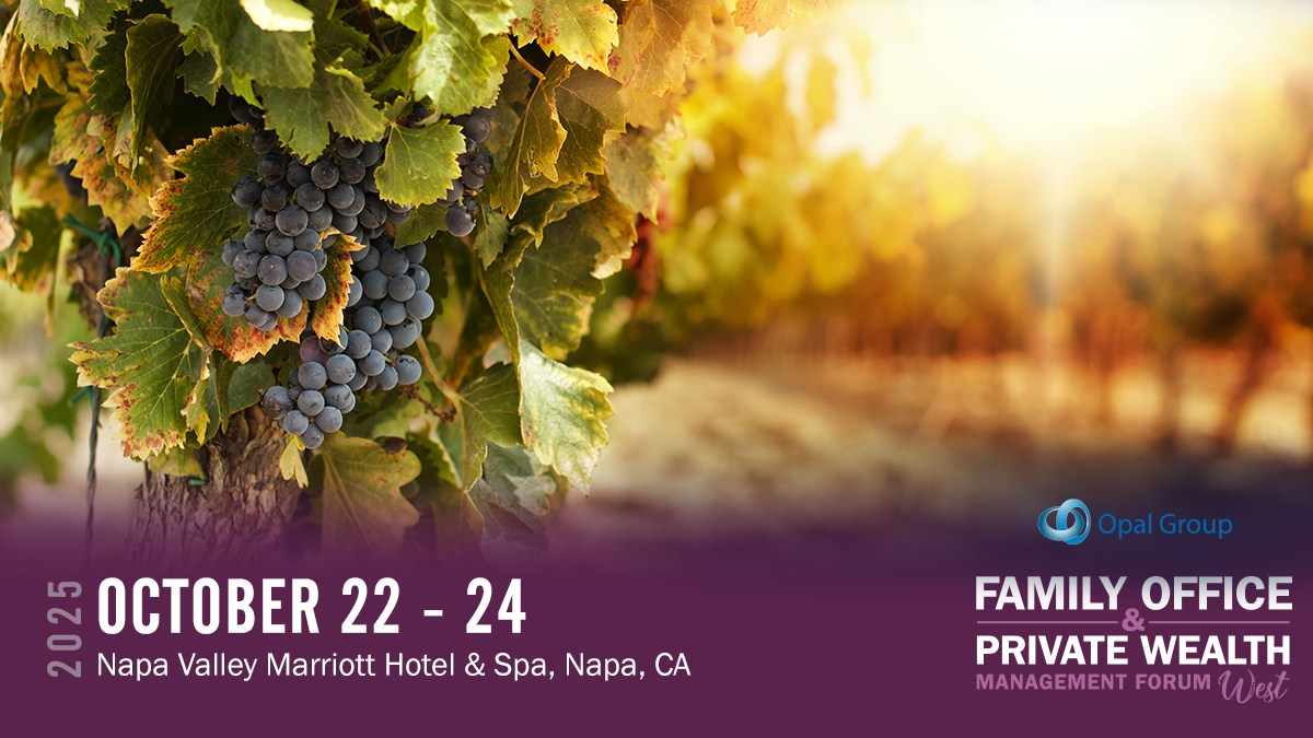 🍷 Join us in Napa for Opal Group’s Family Office &amp; Private Wealth Management Forum West 2025!

This event uncorks key strategies for wealth preservation and growth among top-tier family offices.

📝To register, visit bit.ly/3F09okBor

#OpalGroup #OpalGroupFOPWW #Finance