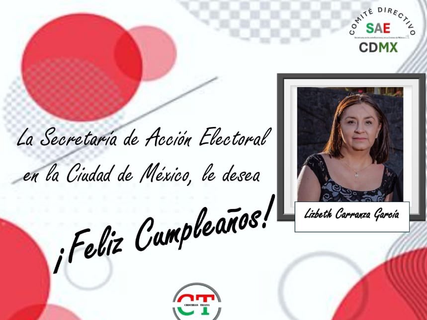 También, felicitamos hoy en su cumpleaños a nuestra compañera Lizbeth Carranza Garcia deseamos que tenga un día lleno de felicidad y de muchos festejos. 
Bendiciones siempre !!