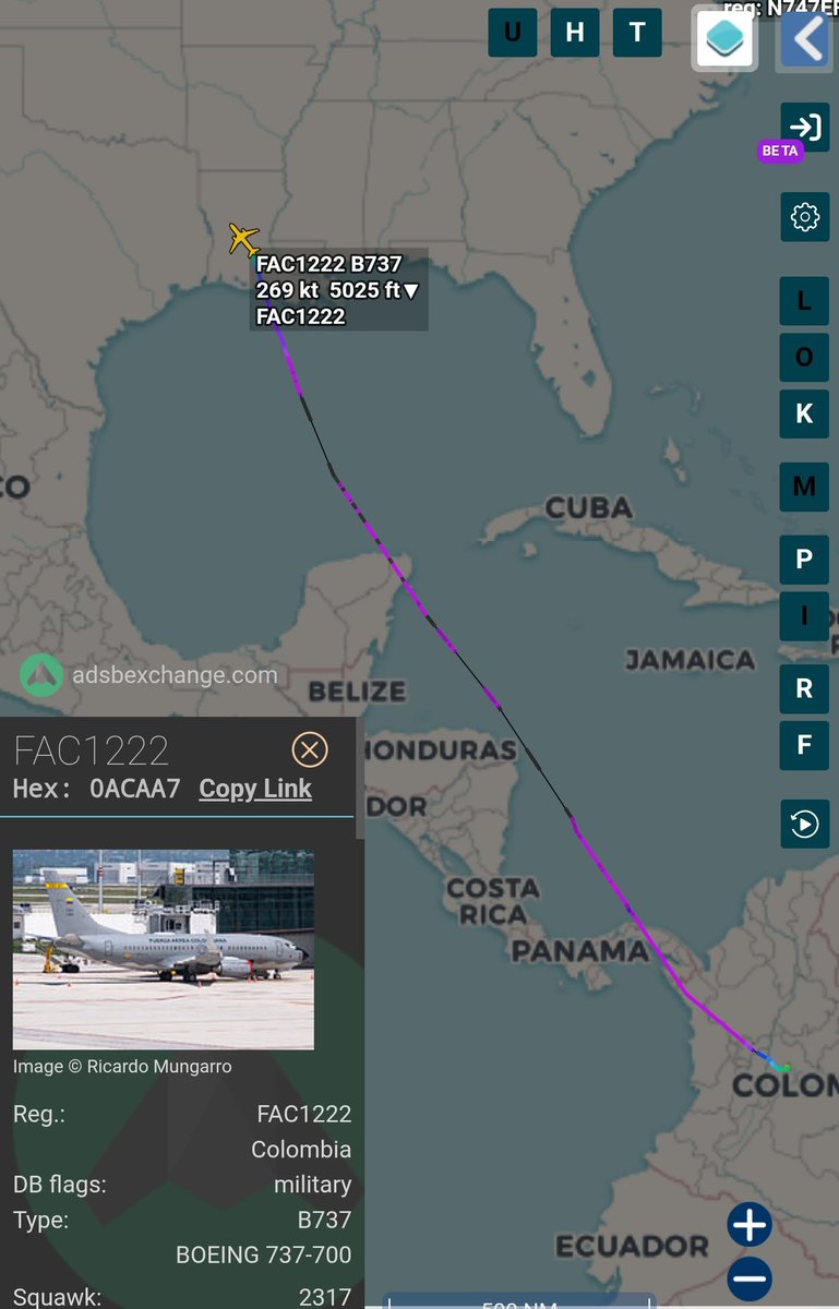 sipjack1776's tweet photo. Colombia 🇨🇴 
737-700 
#0ACAA7
FAC1222
Bogata>Alexandria 
This is a deportation flight
@SA_Defensa @Borrowed7Time https://t.co/LfkTTHGwfJ