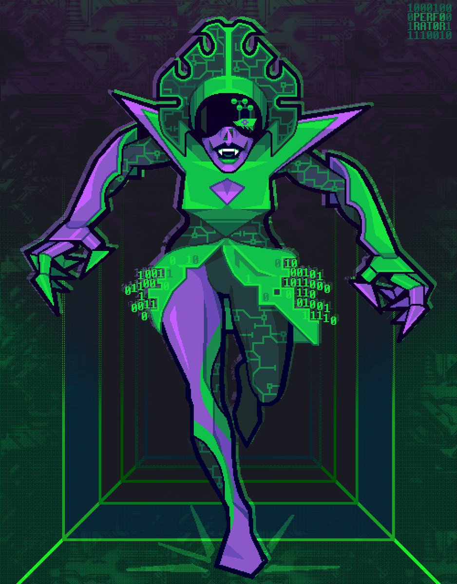 Here's a slightly moldy art I made of the concept art design Queen Deltarune